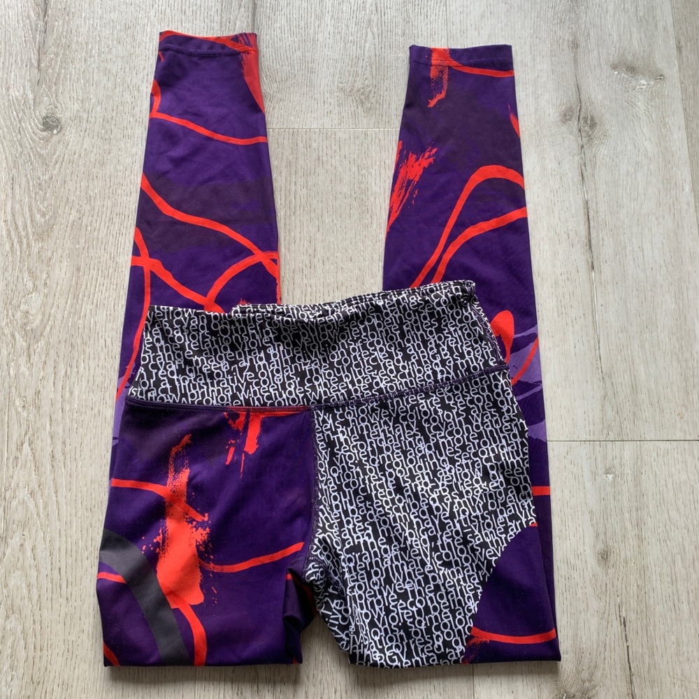 Audimas Pro Women Graphic‎ Print Performance Athletic Leggings Sz S gym fitness